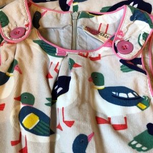 Mini Boden Duck Corduroy Pinafore Size 5/6